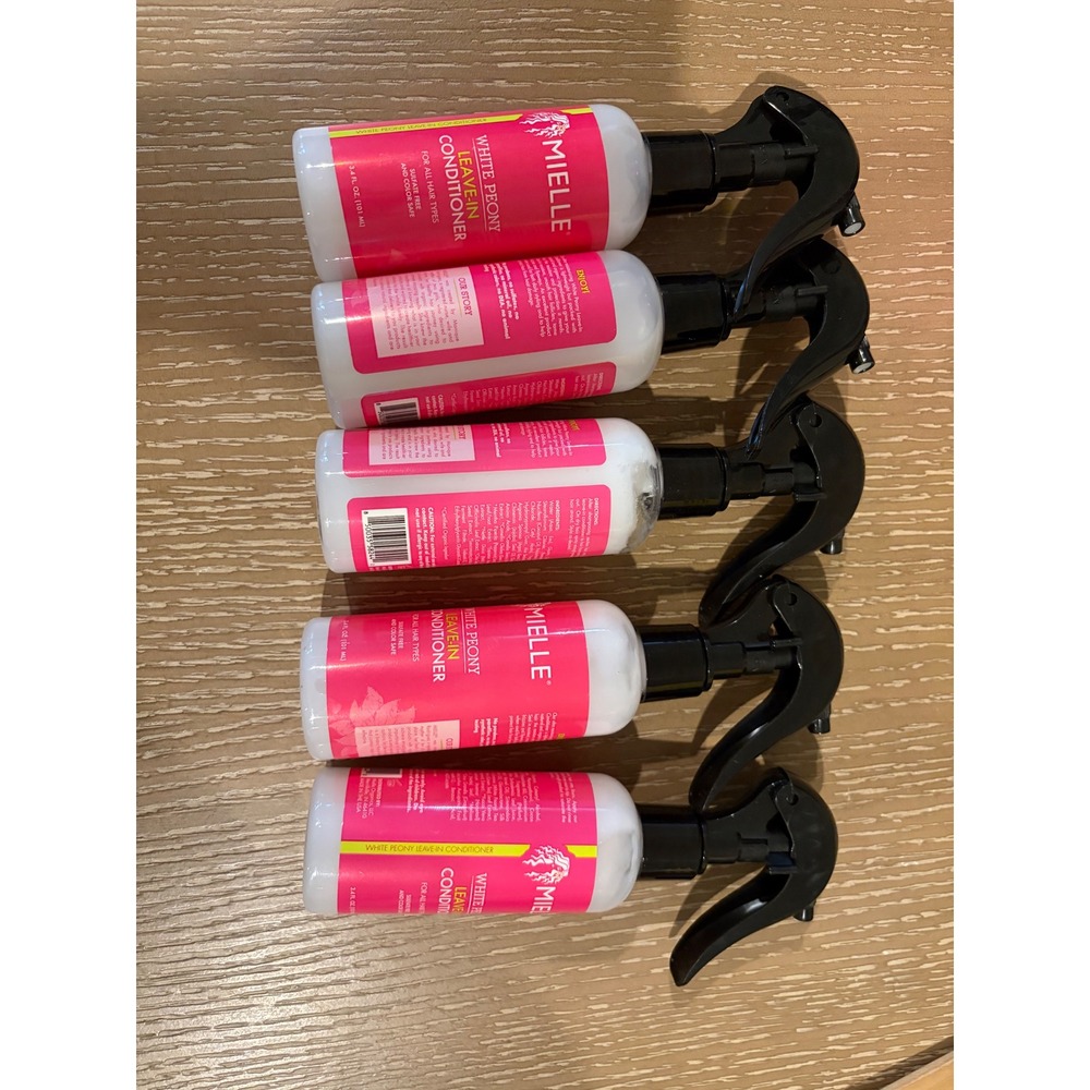 Lot of 5 Mielle Organics White Peony Leave-In Conditioner 3.4oz Spray Bottles